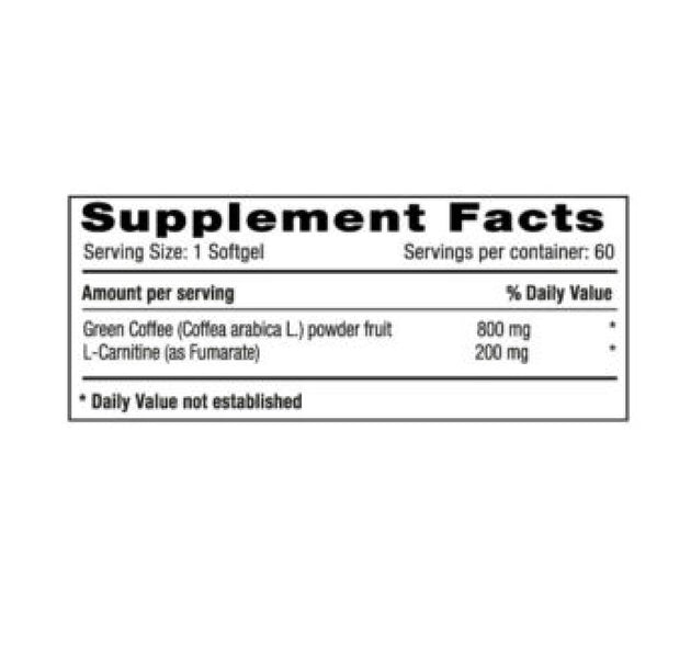 Green Coffee Plus L Carnitine 60 tabletas Natural Systems