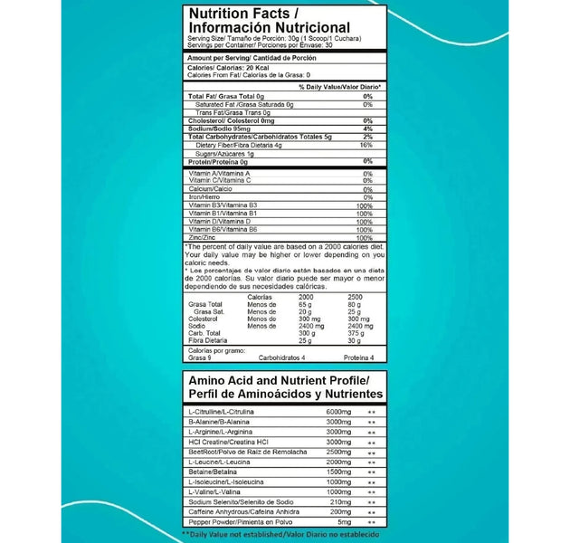 Pre-Entreno Intenze 30 Servicios Proscience