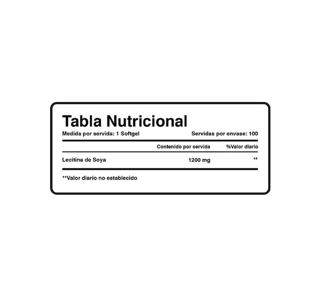Lecithin 1200 mg 100 Capsulas Xtralife