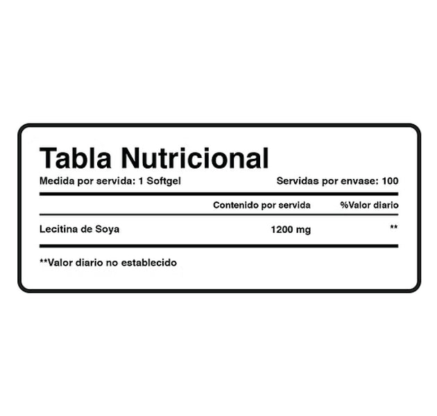 Lecithin 1200 mg 100 Capsulas Xtralife