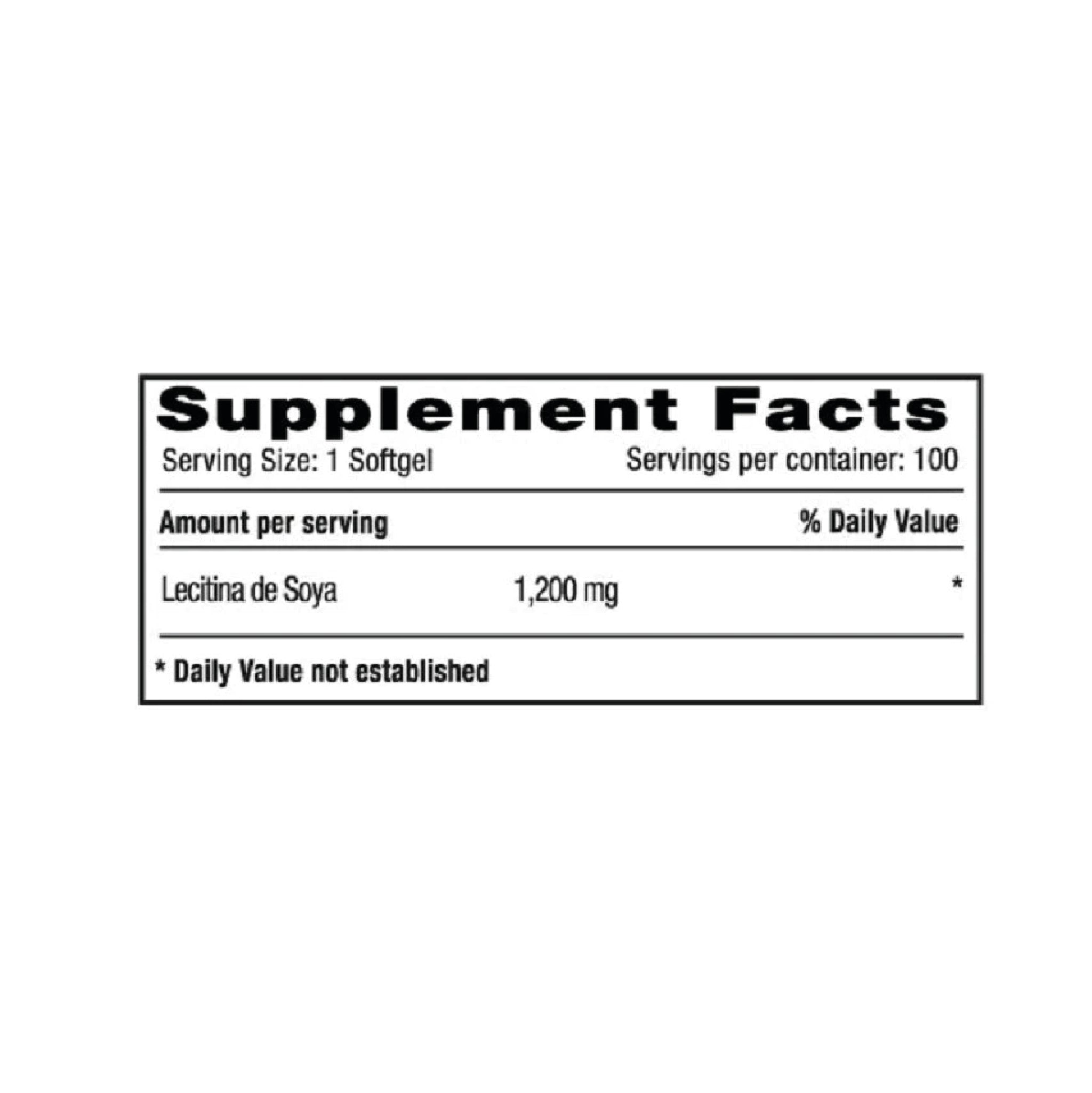 Lecitina 1200mg 100 Capsulas Natural Systems