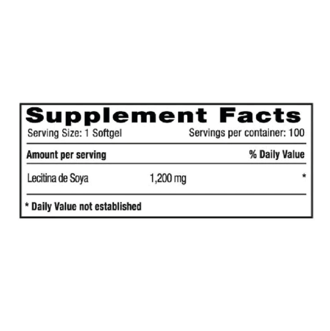 Lecitina 1200mg 100 Capsulas Natural Systems
