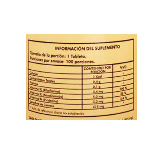 Levadura de cerveza 100 Tabletas Naturfar