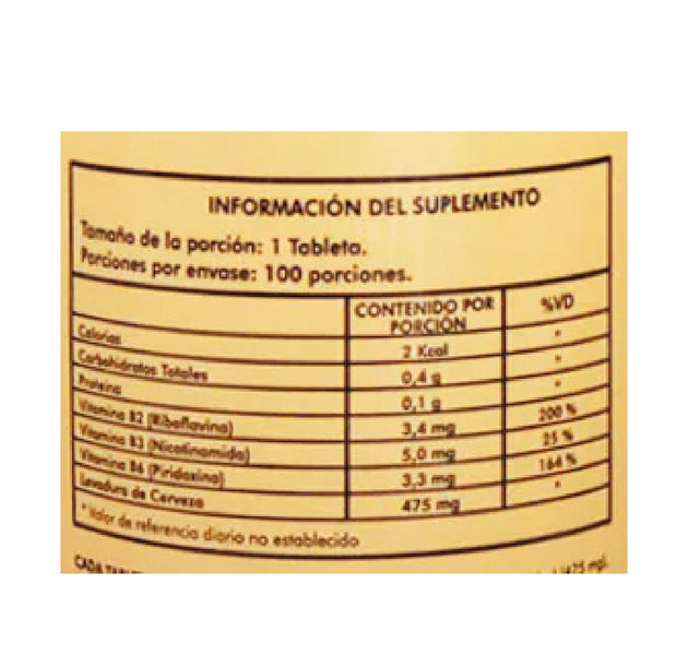 Levadura de cerveza 100 Tabletas Naturfar