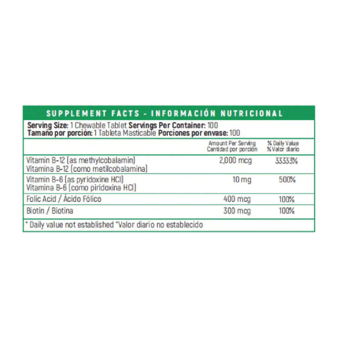Methylcobalamin - B12 Complex 100 Tabletas Nutrivita