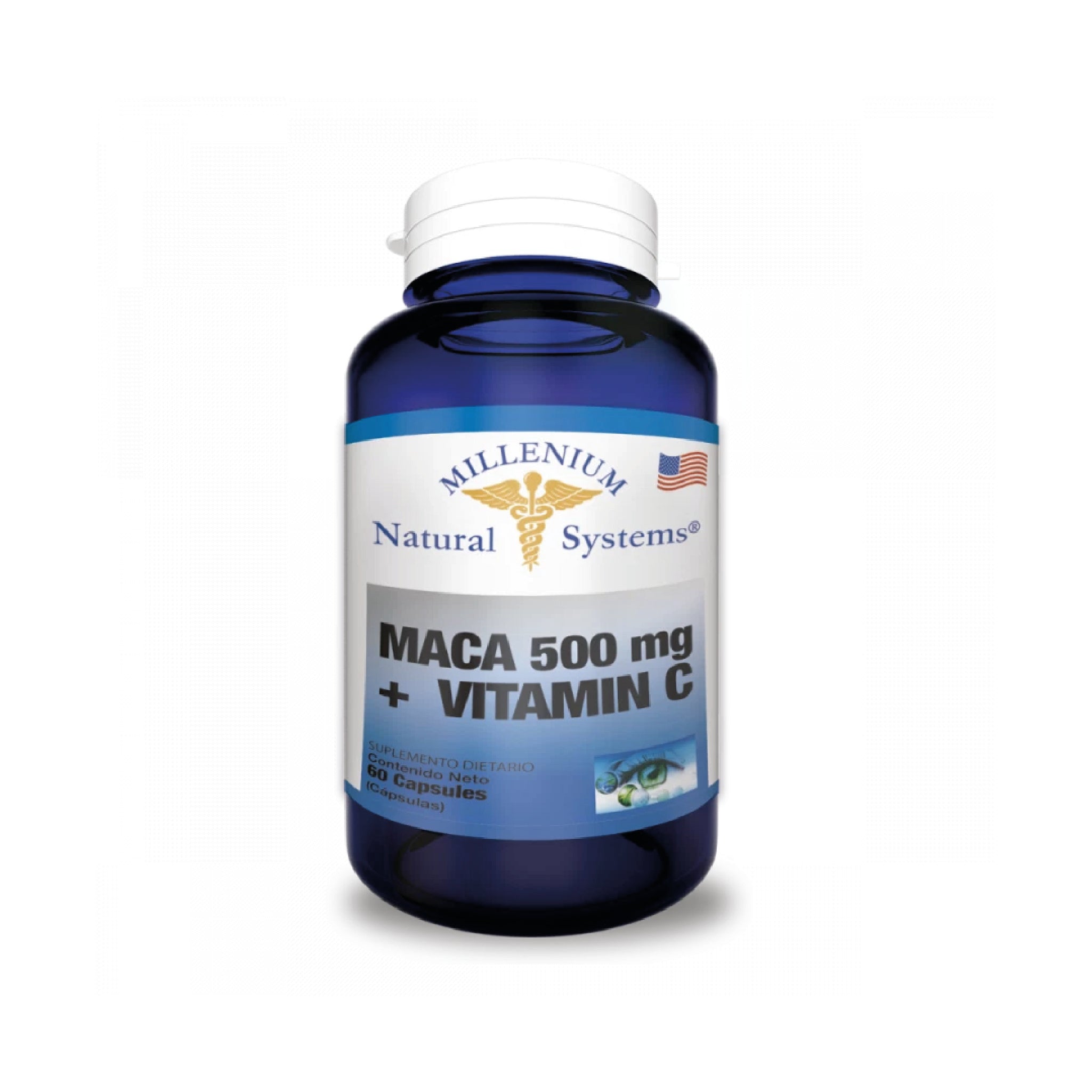 Maca 500mg + Vitamina C 60 Capsulas Natural Systems