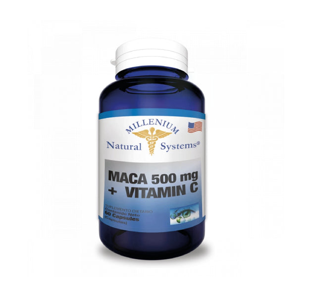 Maca 500mg + Vitamina C 60 Capsulas Natural Systems