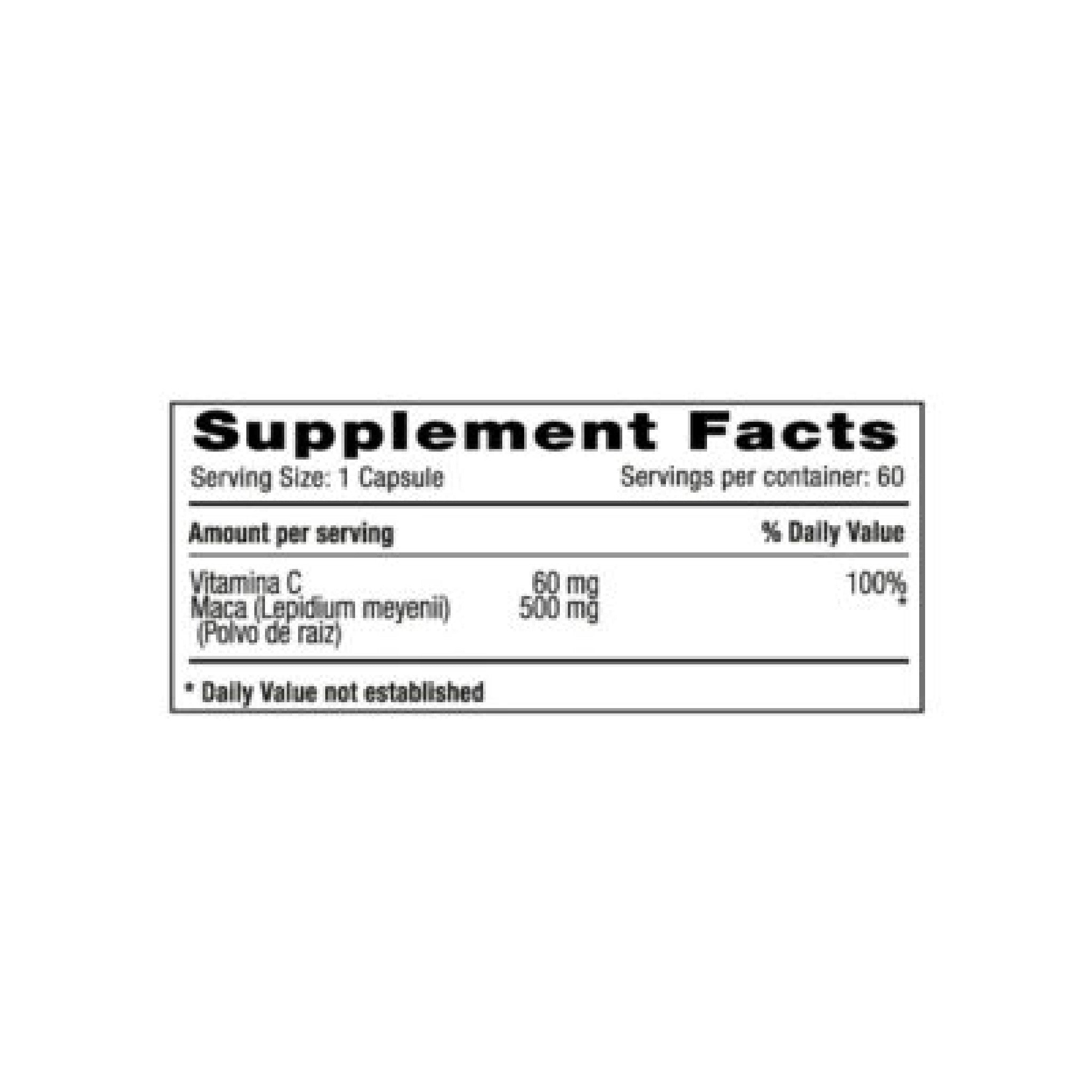 Maca + Vitamina C60 capsulas Natural Systems