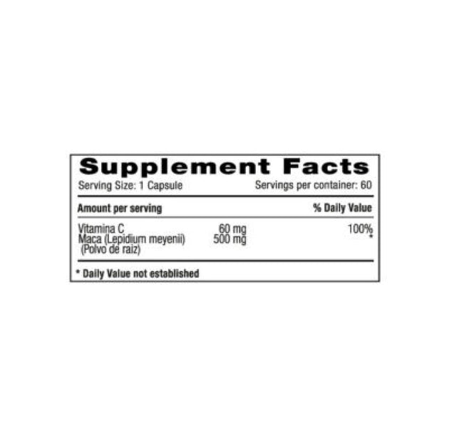 Maca + Vitamina C60 capsulas Natural Systems