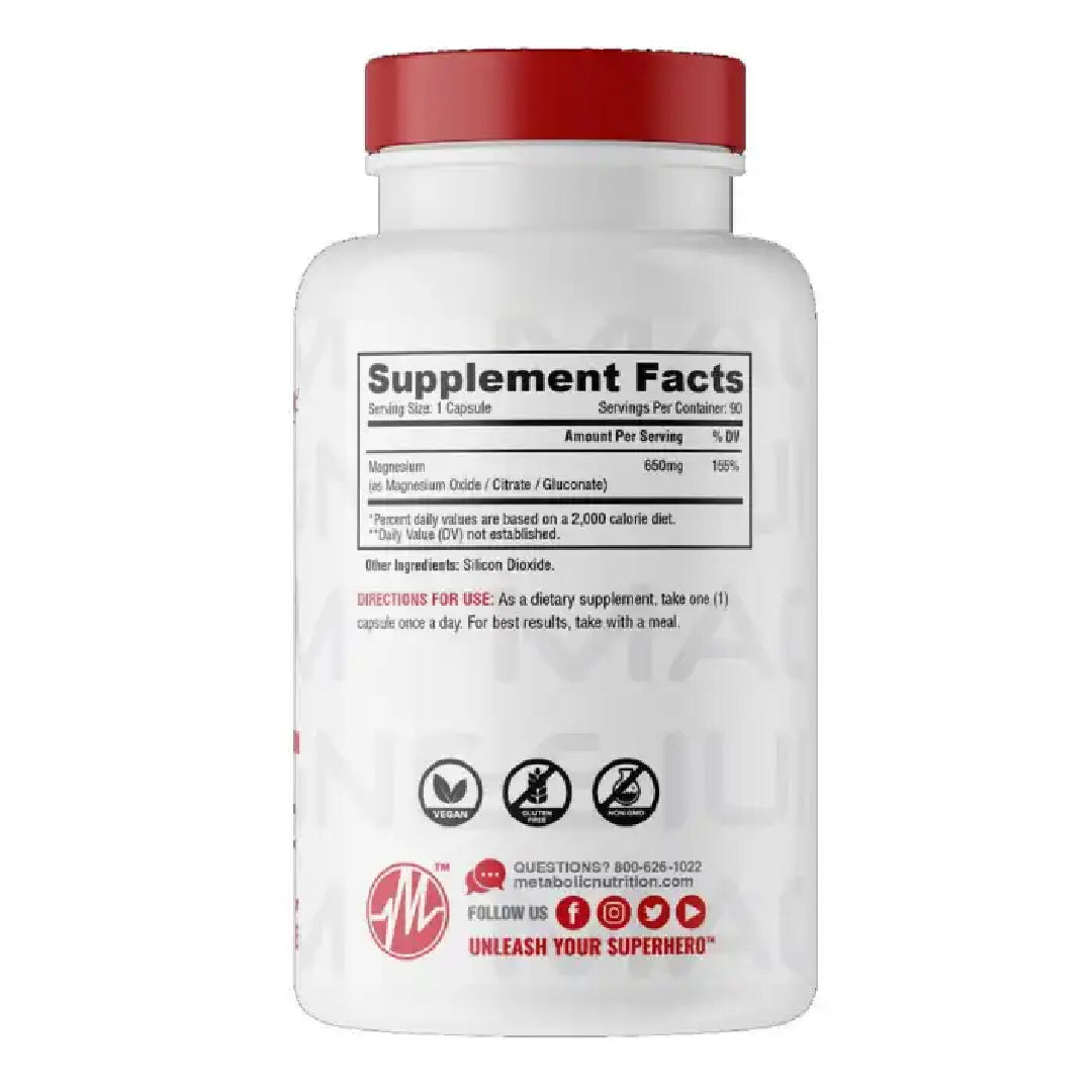 Magnesium 90 Capsulas Metabolic Nutrition