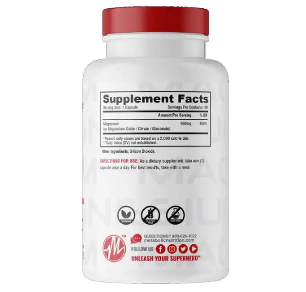 Magnesium 90 Capsulas Metabolic Nutrition