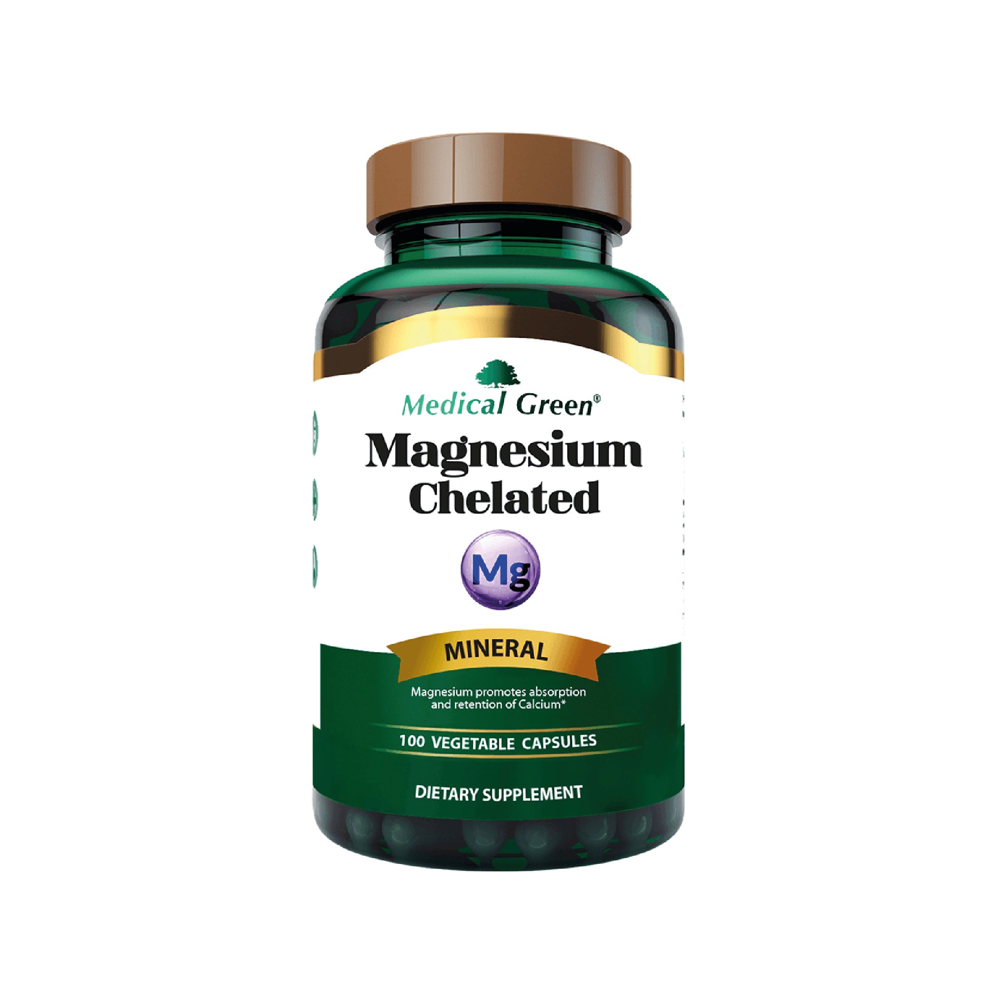 Magnesium Chelated 100 Capsulas Medical Green