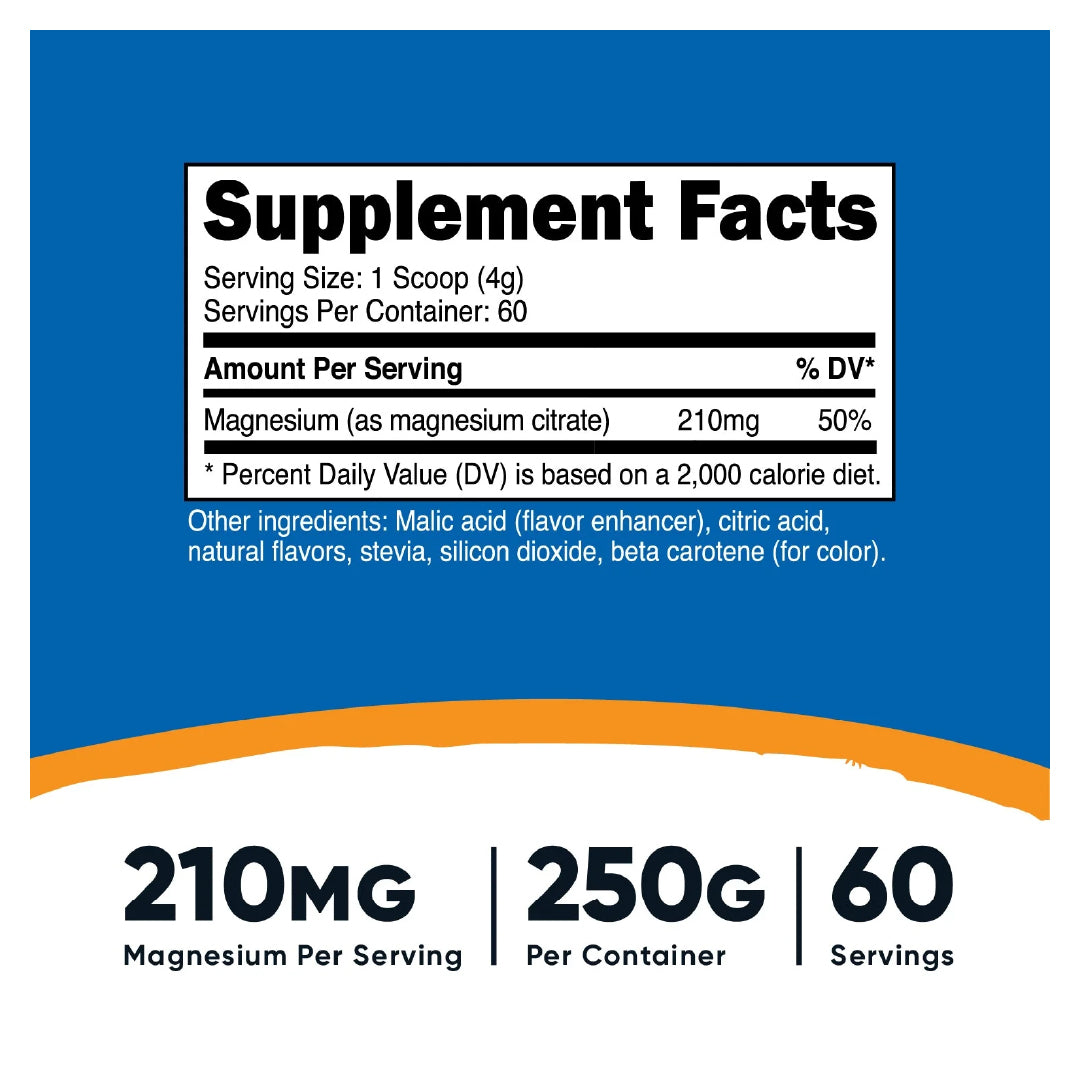 Magnesium Citrate 60 servicios Nutricost