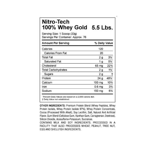 Proteína Nitro Tech 100% Whey Gold 5 Libras Muscletech