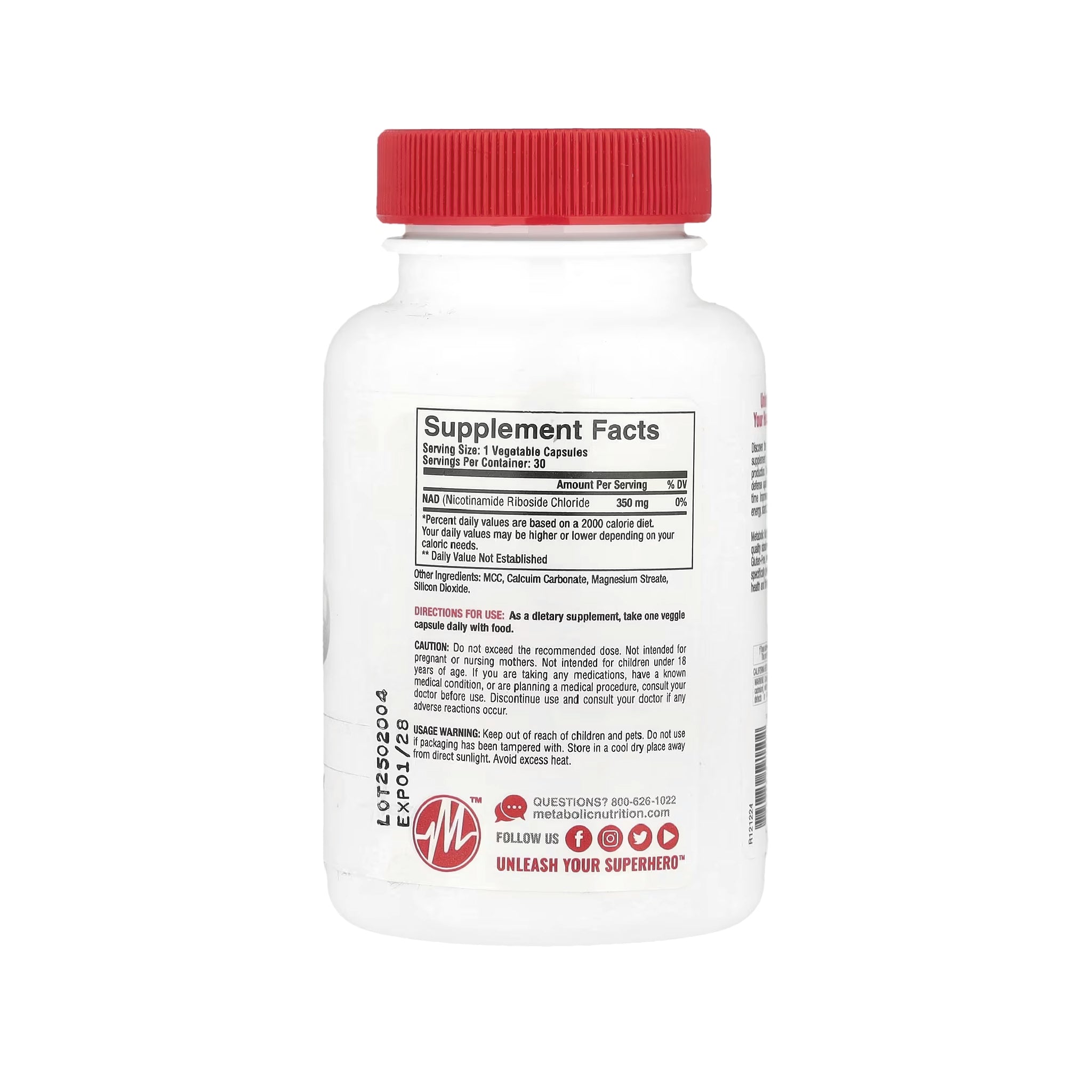 Nad max + 30 Capsulas Metabolic Nutrition