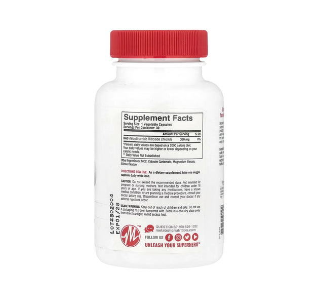 Nad max + 30 Capsulas Metabolic Nutrition
