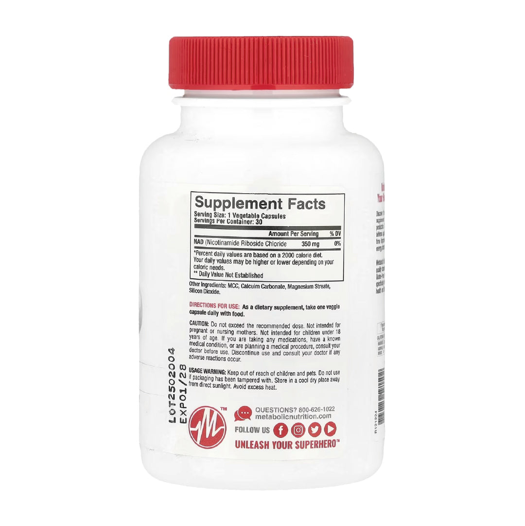 Nad max + 30 Capsulas Metabolic Nutrition