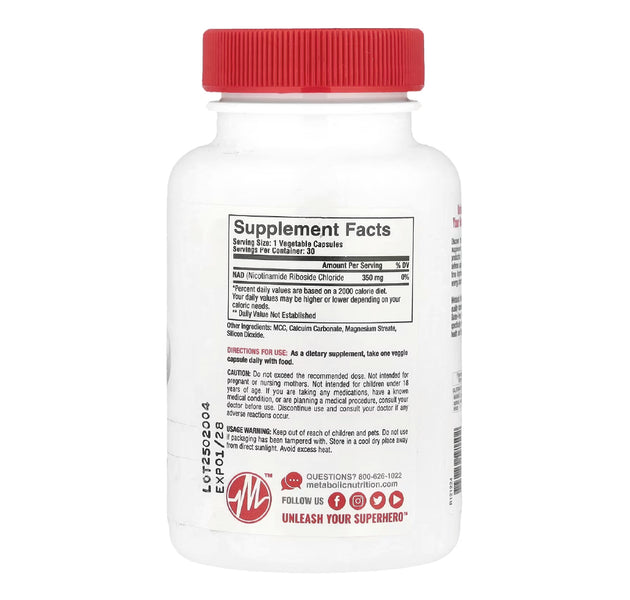 Nad max + 30 Capsulas Metabolic Nutrition