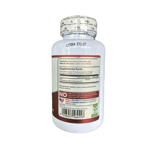 Nad + Nicotinamide Adenine Dinucleotide 60 capsulas Mountain Valley