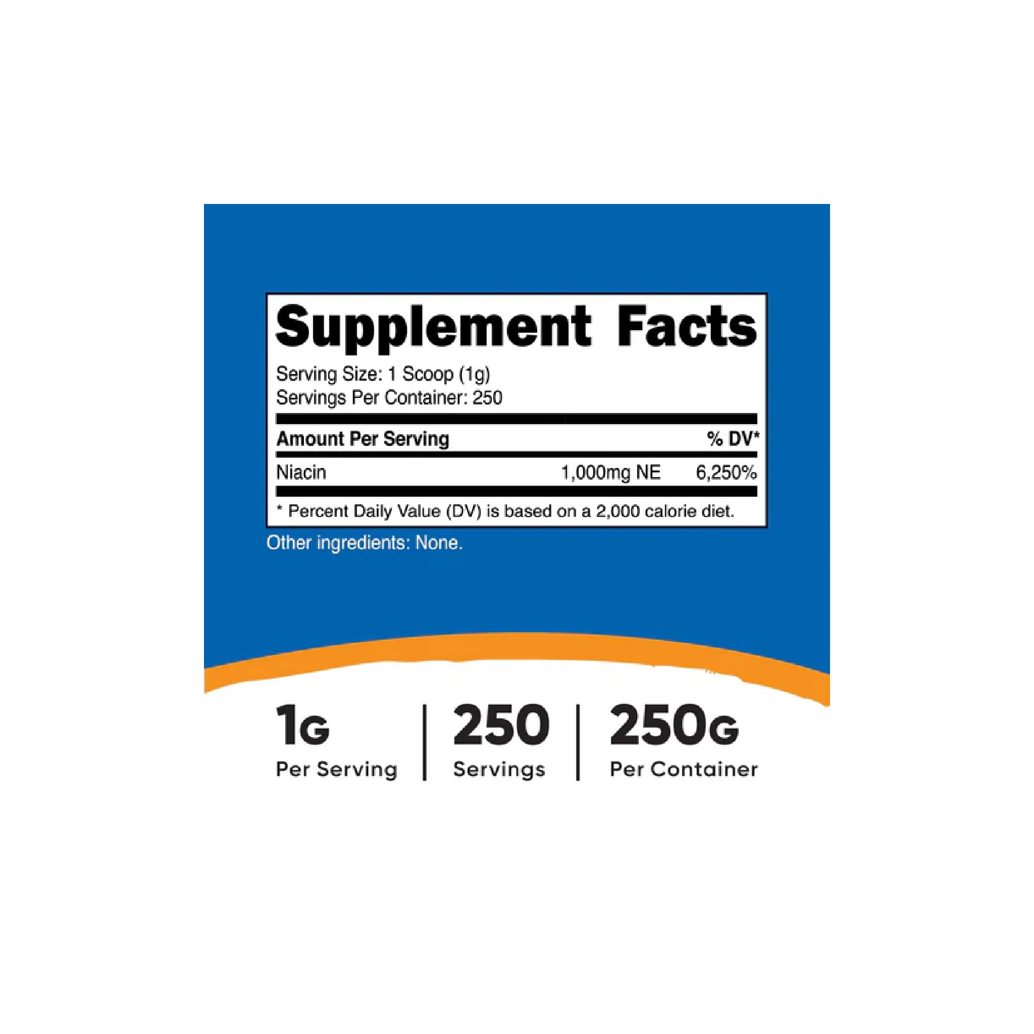 Niacina 1g (Vitamina B3) 250 Servicios Nutricost
