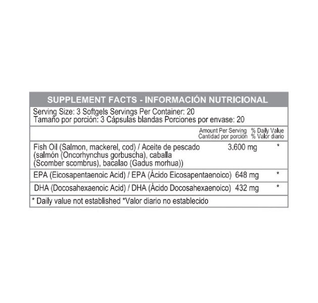 Omega 3 Fish Oil  60 tabletas Healthy America