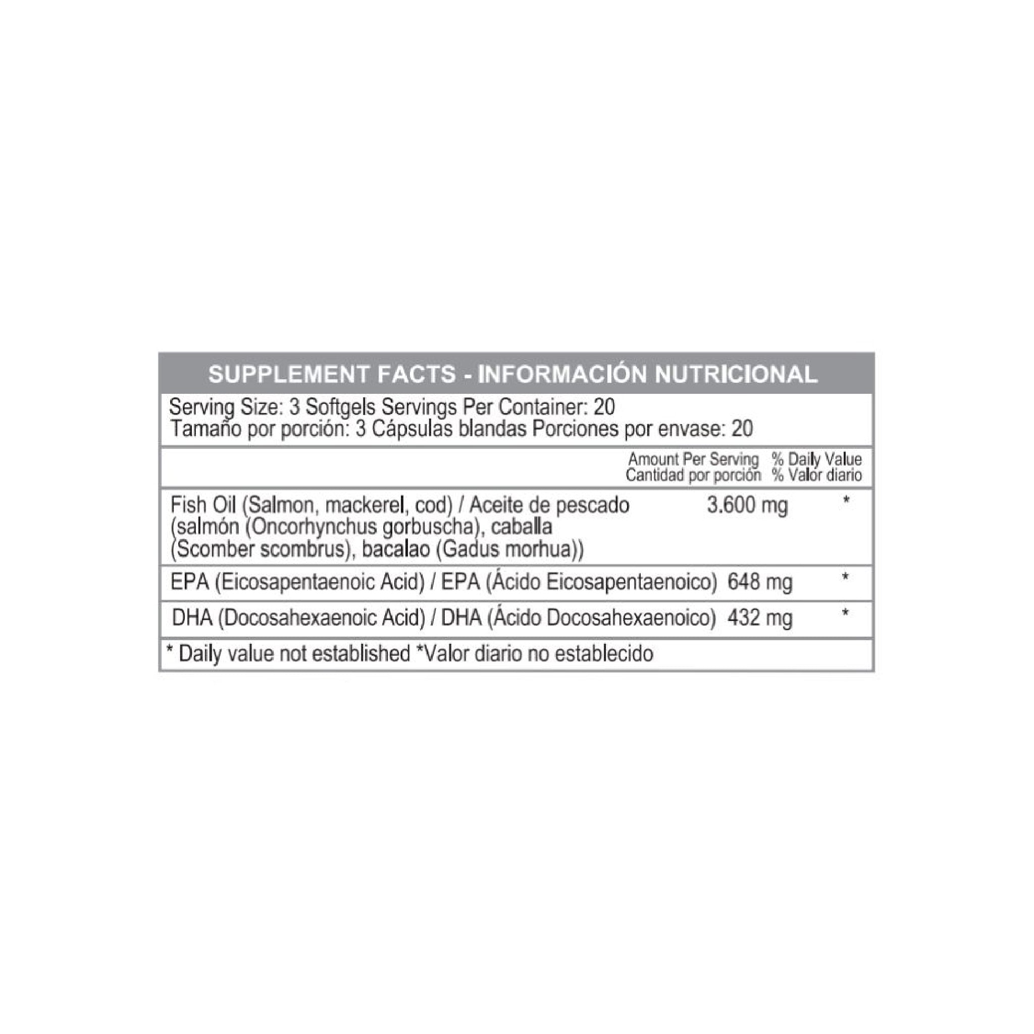 Omega 3 Fish Oil  60 tabletas Healthy America