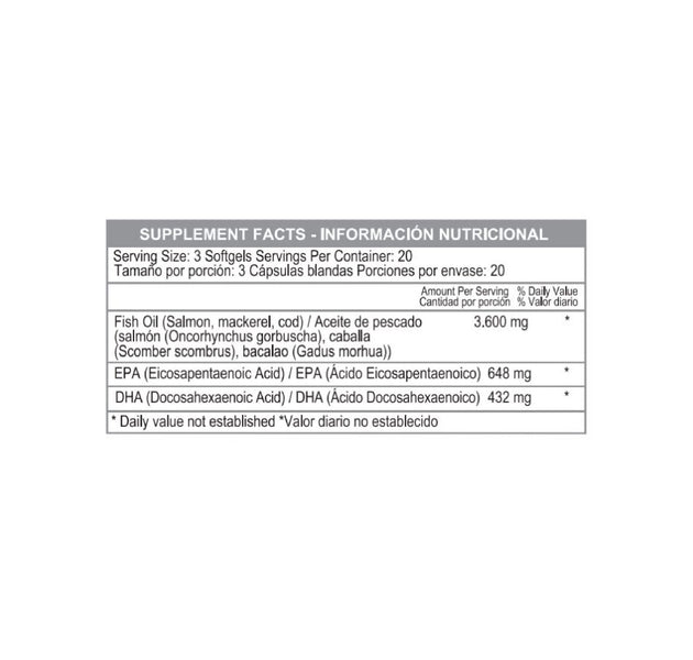 Omega 3 Fish Oil  60 tabletas Healthy America