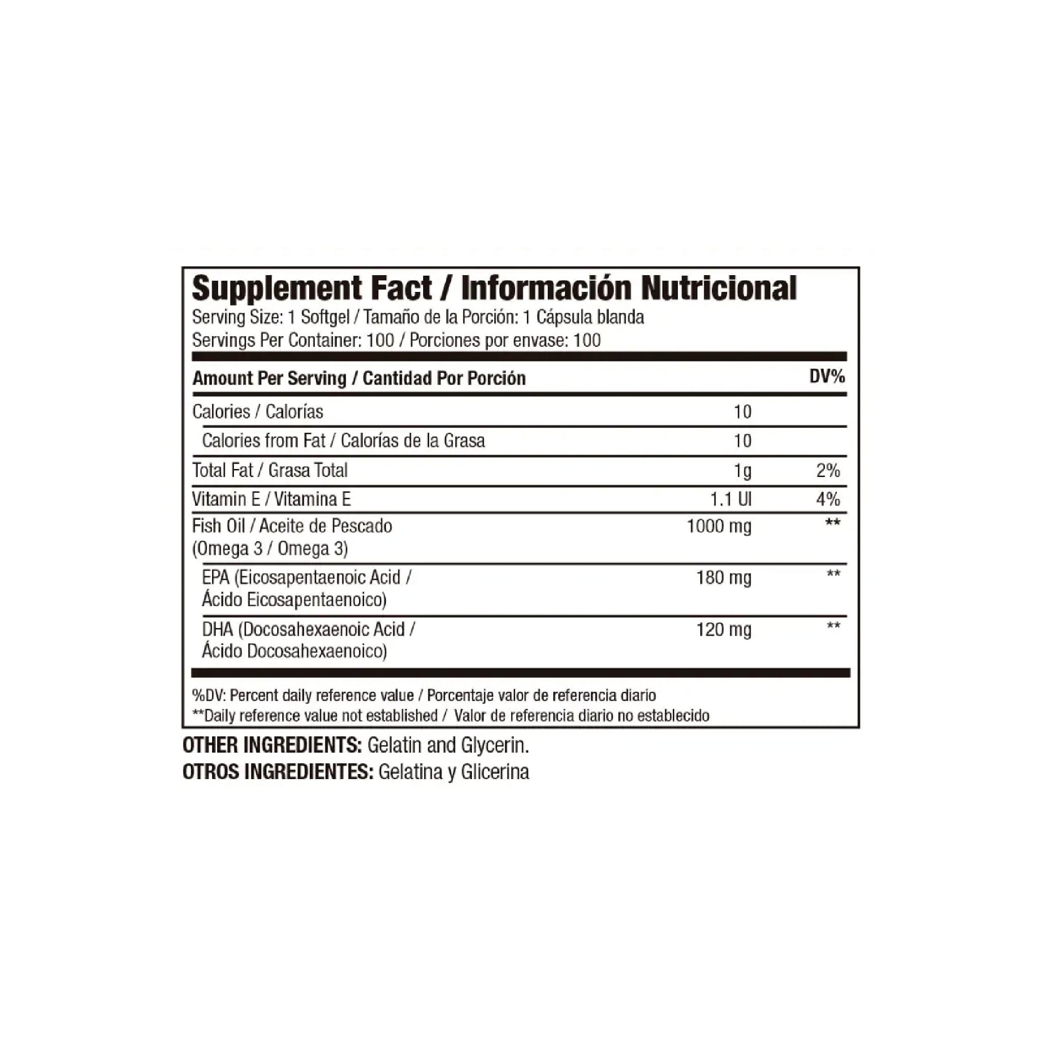 Omega 3 1000 mg 100 Capsulas Medical Green