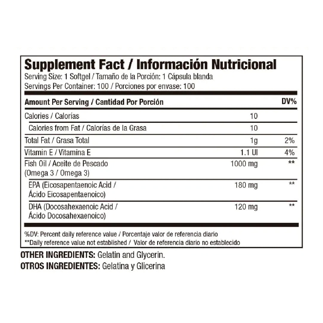 Omega 3 1000 mg 100 Capsulas Medical Green