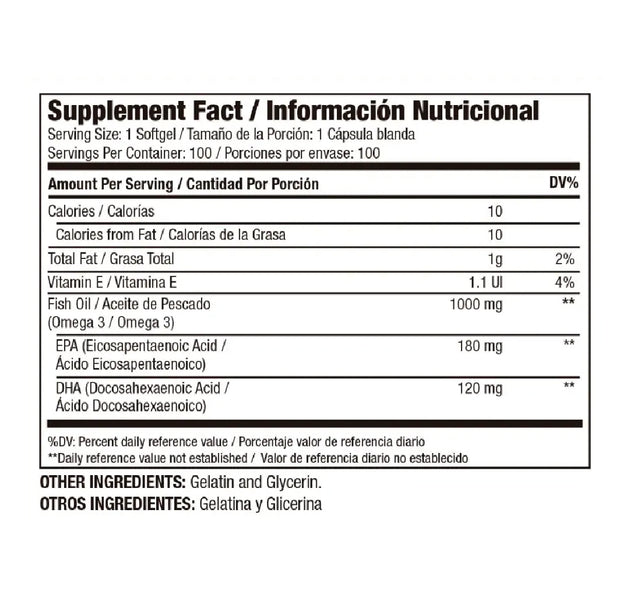 Omega 3 1000 mg 100 Capsulas Medical Green