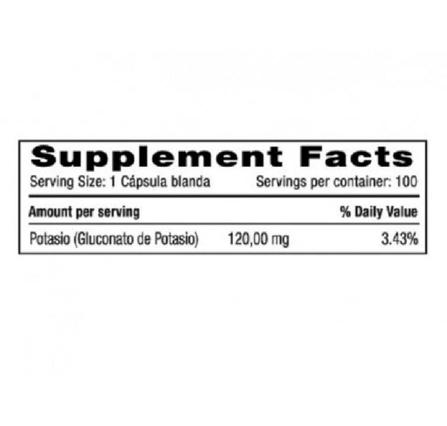 Potassium 120 mg 100 tabletas Natural Systems