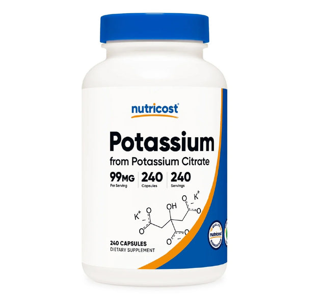 Potassium Citrate 99mg, 240 Capsulas Nutricost