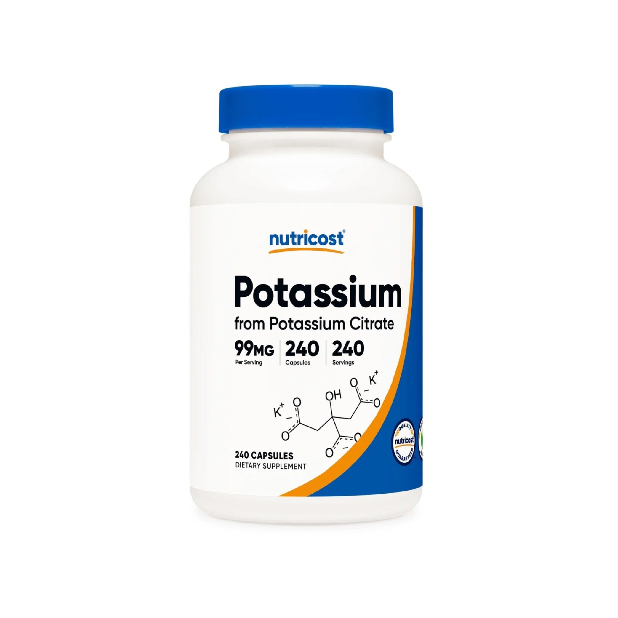 Potassium Citrate 99mg, 240 Capsulas Nutricost