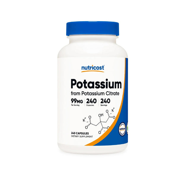 Potassium Citrate 99mg, 240 Capsulas Nutricost