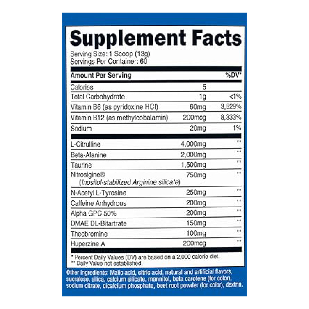 Pre-Workout Complex 60 servicios Nutricost