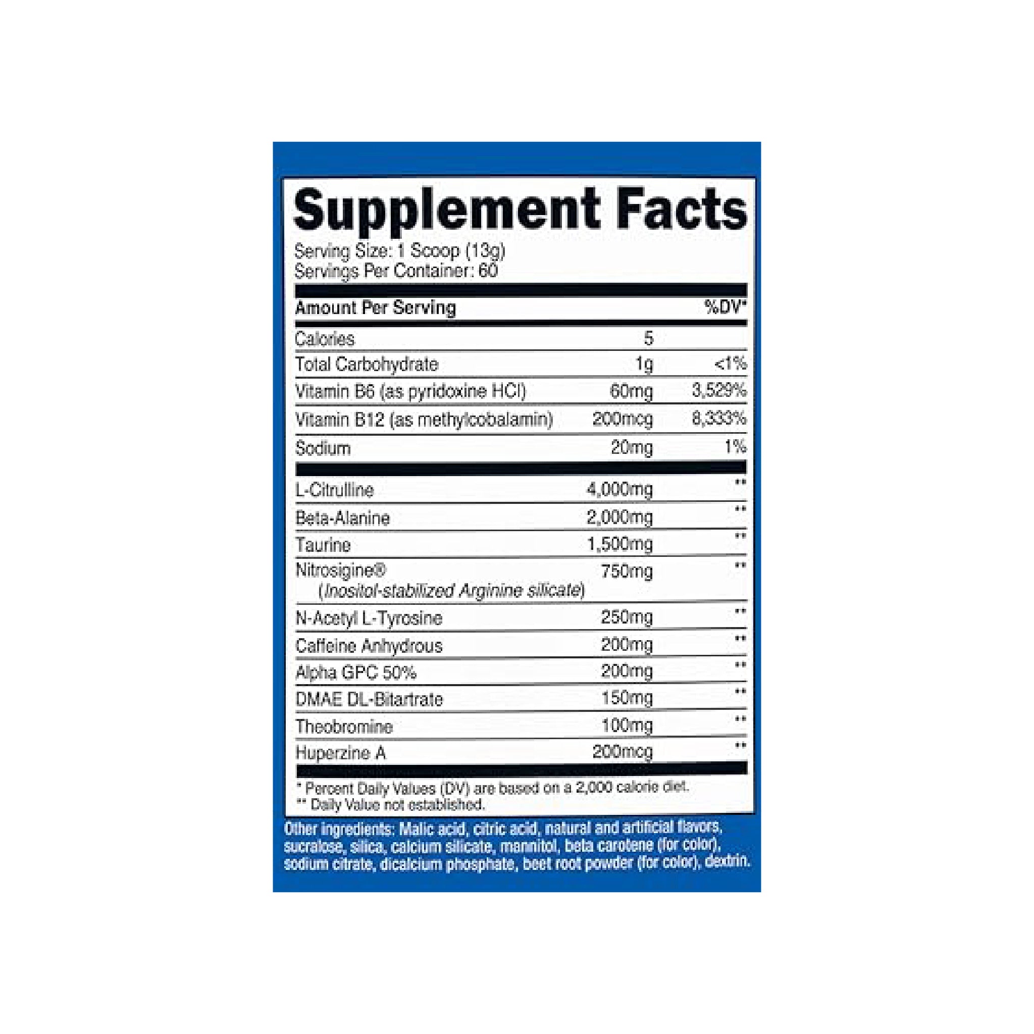 Pre-Workout Complex 60 servicios Nutricost
