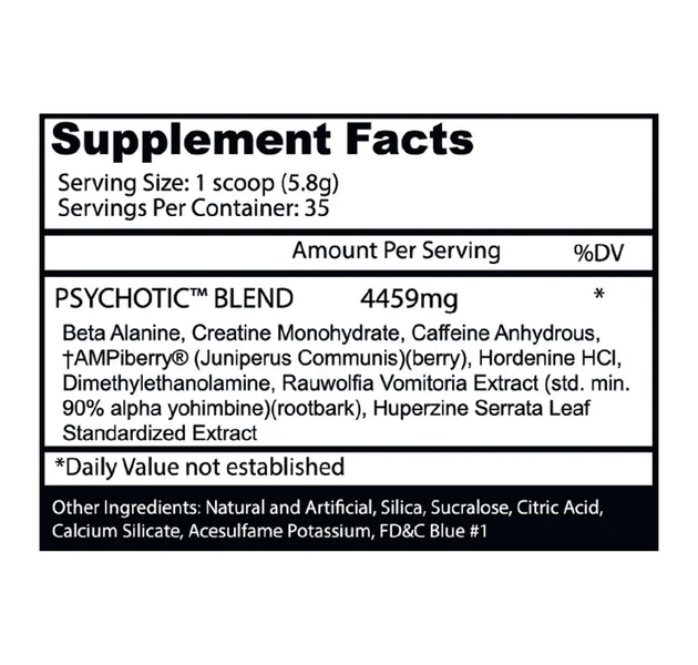 Pre-Entreno Psychotic 35 Servicios Insane Labz
