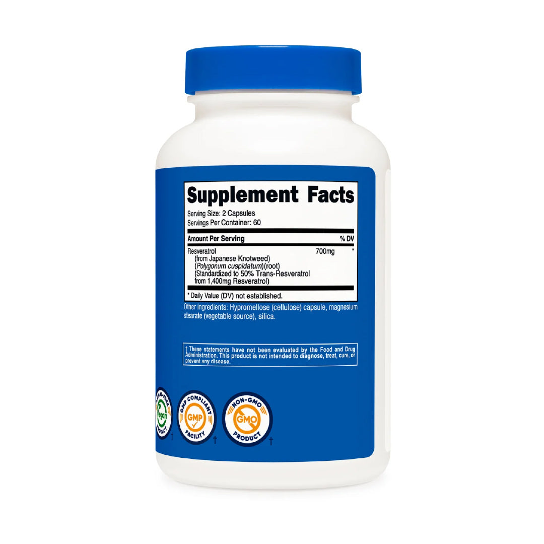 Resveratrol 120 cápsulas Nutricost