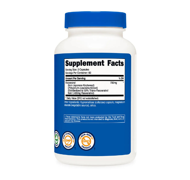 Resveratrol 120 cápsulas Nutricost