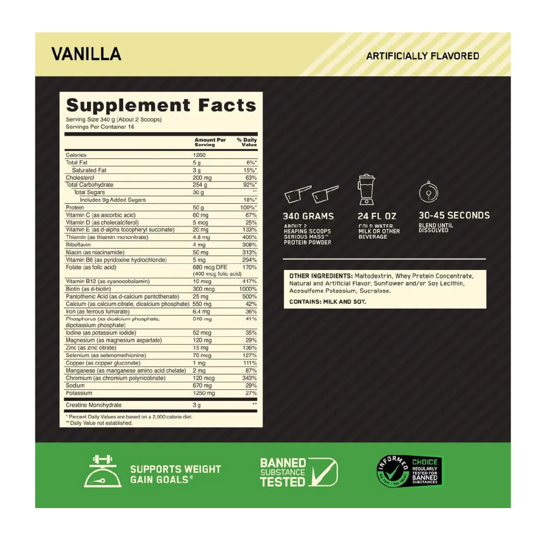 Proteína Serious Mass 12 Libras Optimum Nutrition