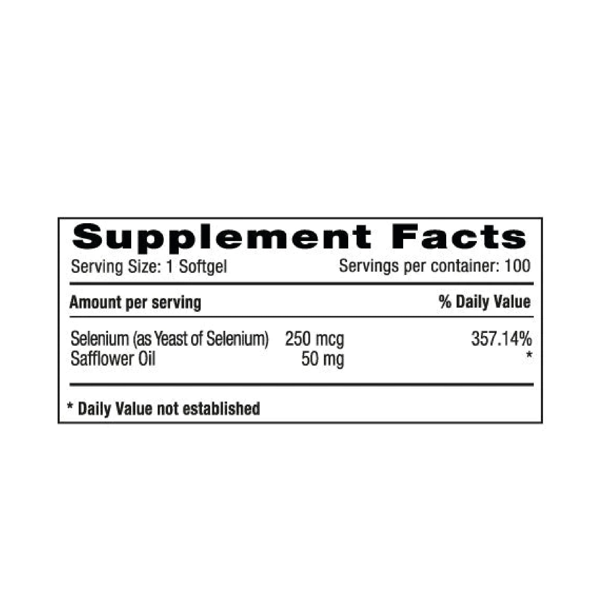 Selenium 250mcg 100 Capsulas Natural Systems