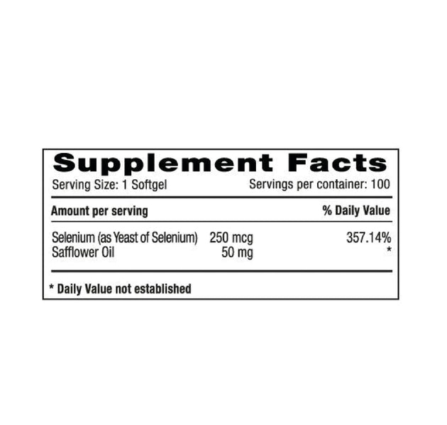 Selenium 250mcg 100 Capsulas Natural Systems