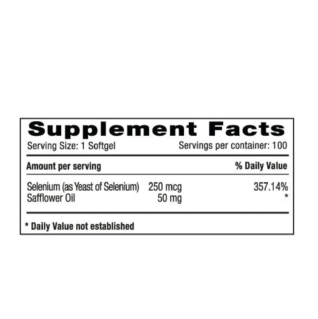 Selenium 250mcg 100 Capsulas Natural Systems