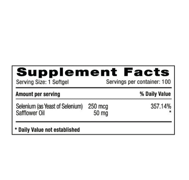 Selenium 250mcg 100 Capsulas Natural Systems