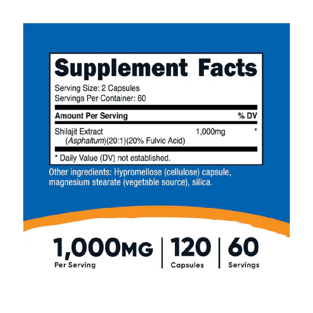 Shilajit 120 cápsulas Nutricost