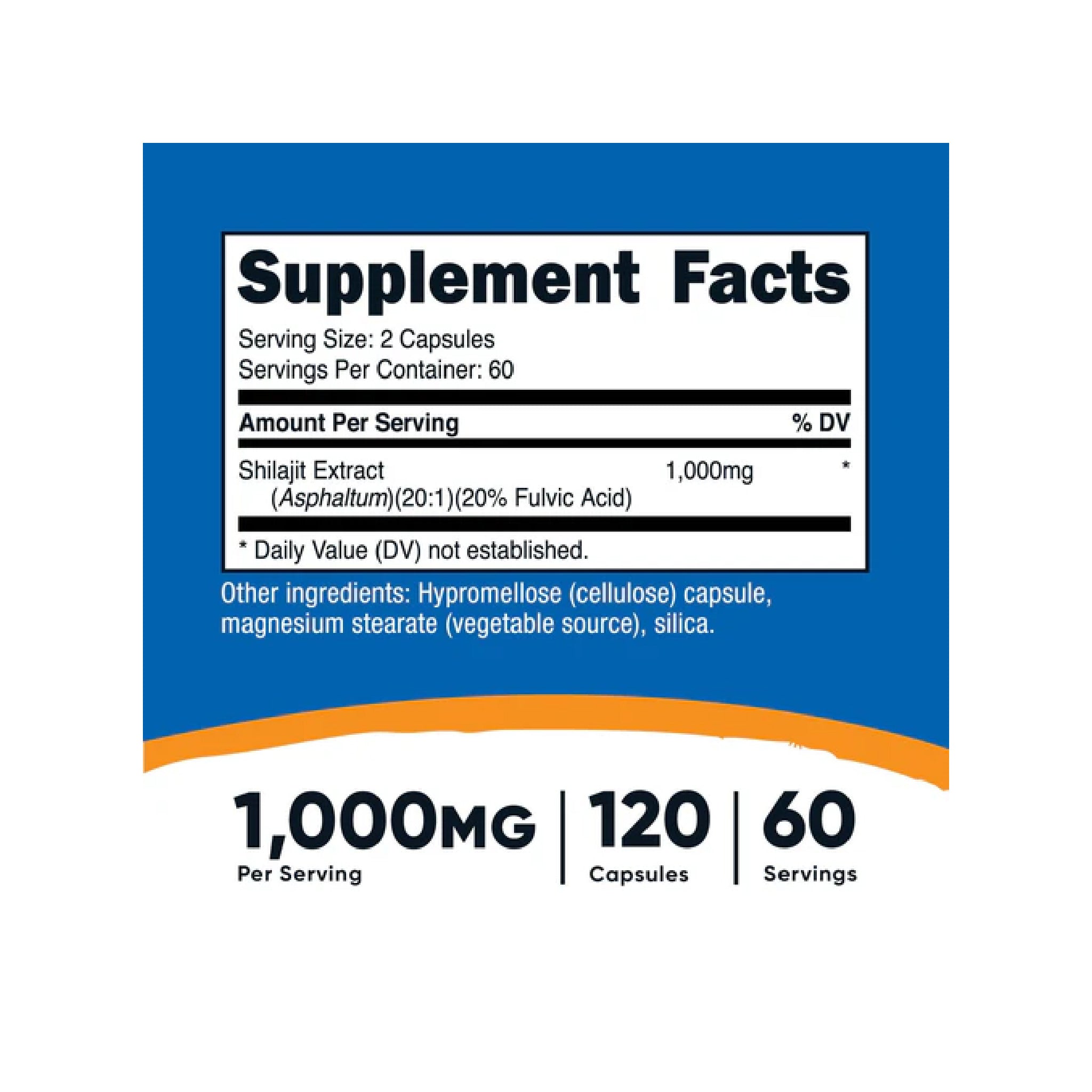 Shilajit 120 cápsulas Nutricost