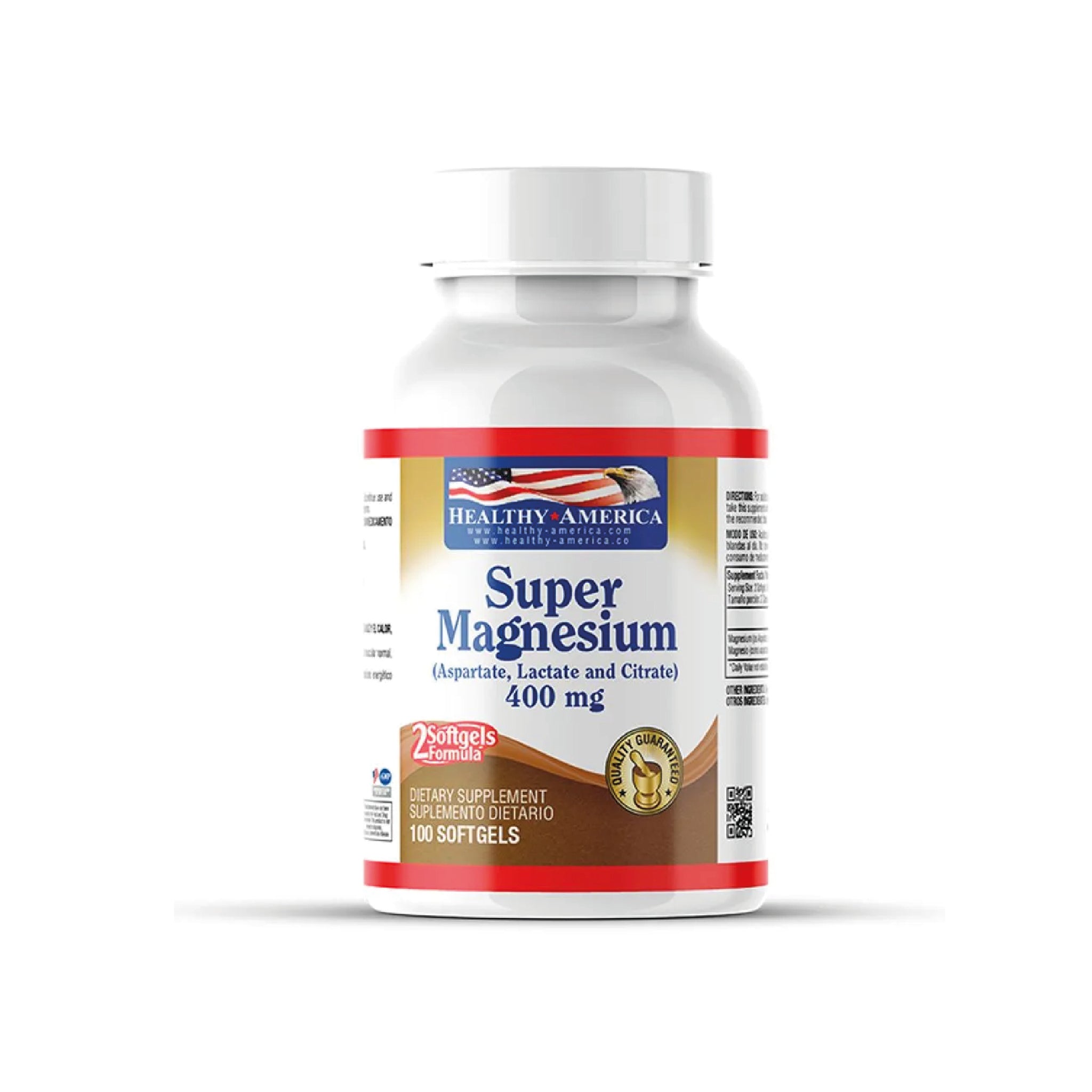 Super Magnesium 400mg 100 tabletas Healthy America