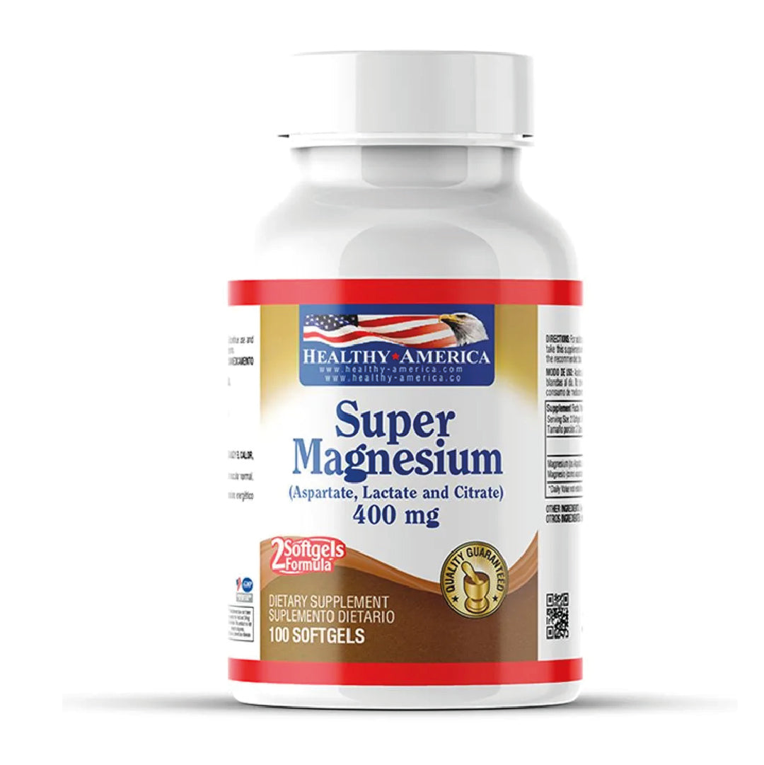 Super Magnesium 400mg 100 tabletas Healthy America