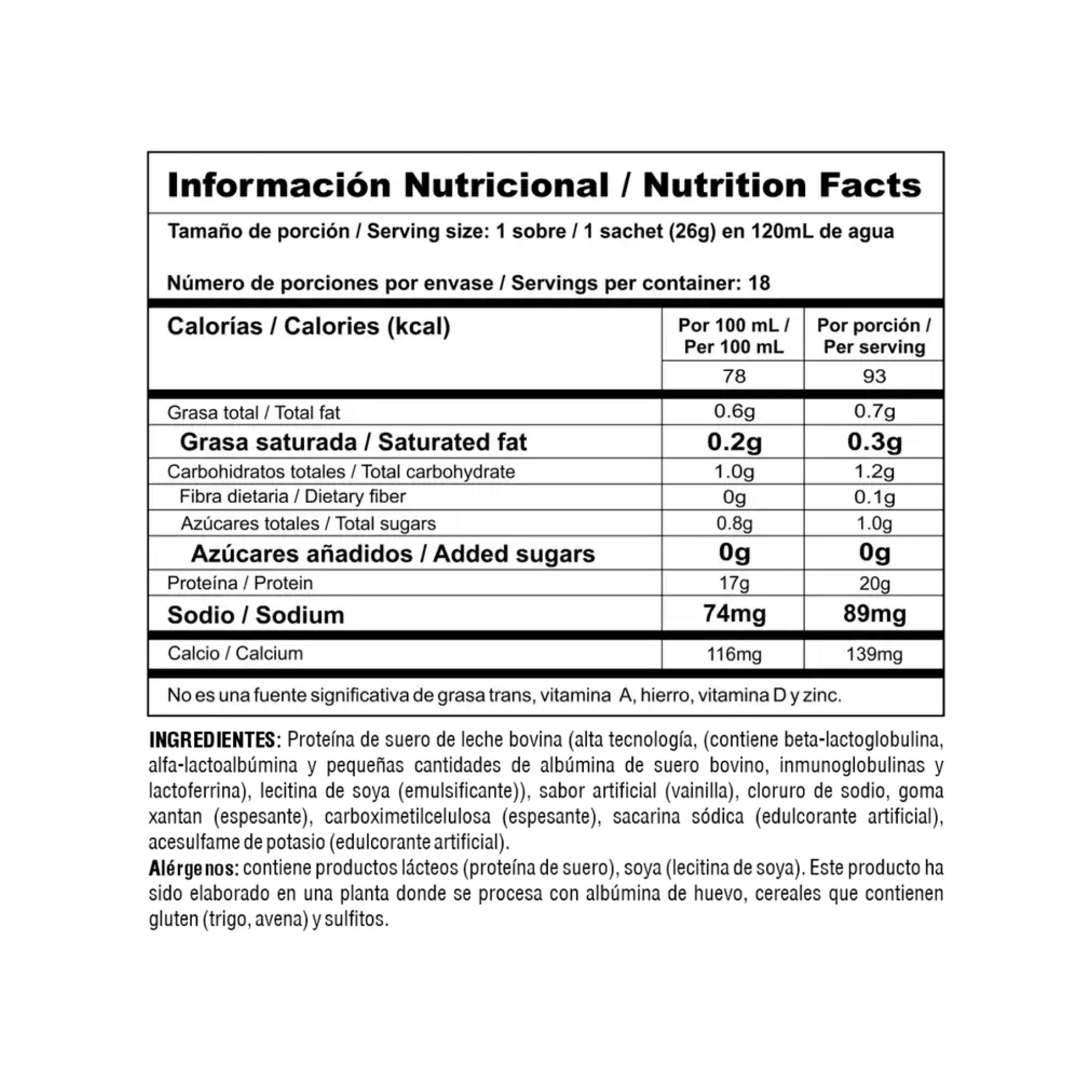 Proteína Bipro Classic Caja X18 Sachets Nutramerican Pharma