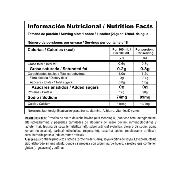 Proteína Bipro Classic Caja X18 Sachets Nutramerican Pharma